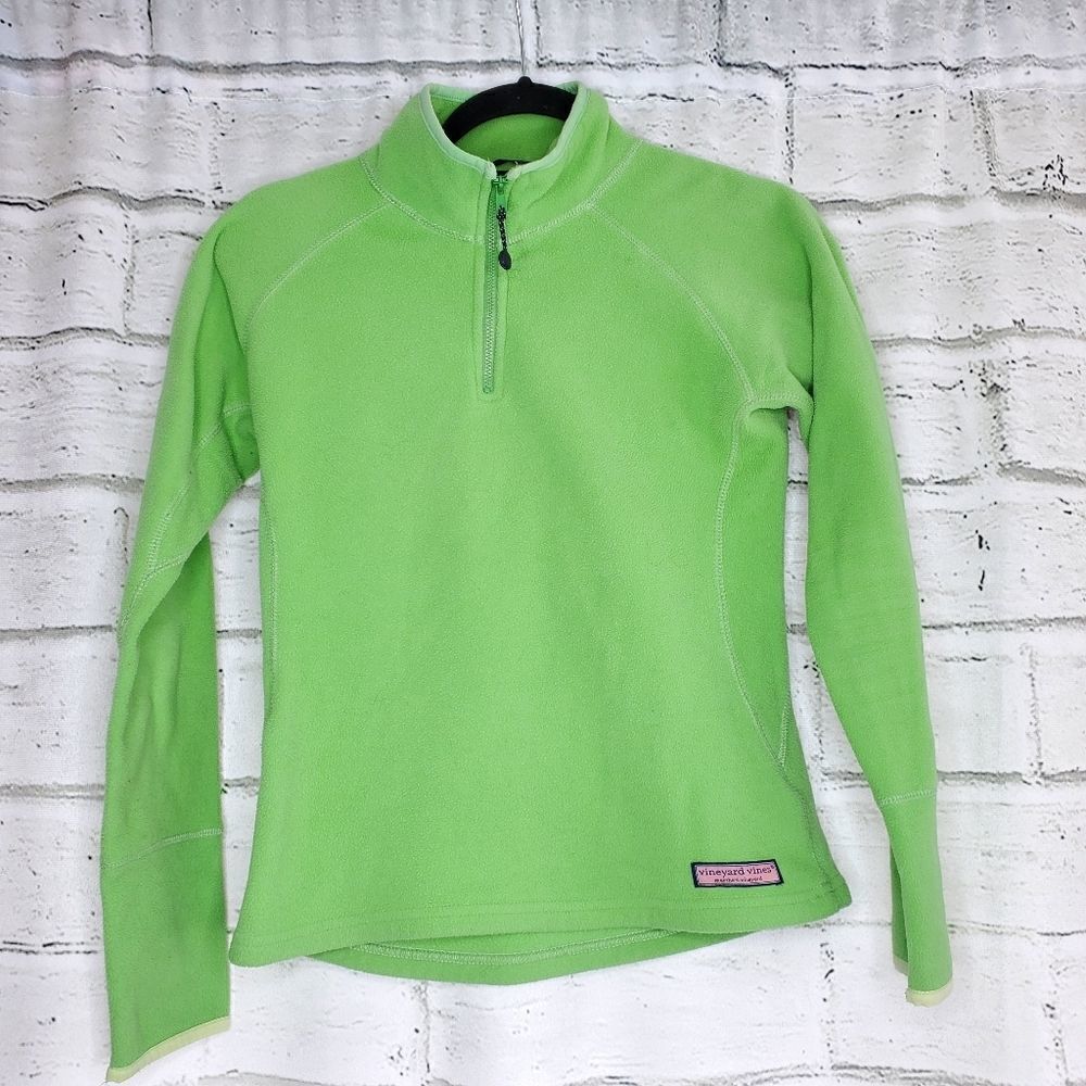 Vineyard Vines 1/4 Zip Fleece Green Pullover women’s size XXS